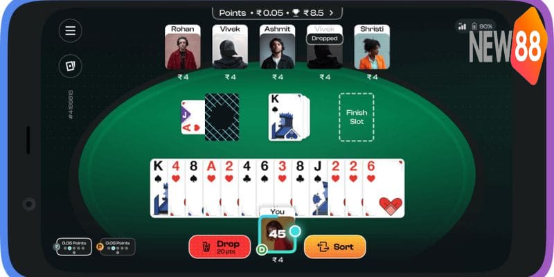 Tỷ lệ điểm thưởng trong trò chơi Rummy 3 lá 